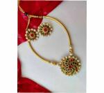 Gyaan Jewels Handmade Gold Plated Alloy Earring and Necklace Set Gold (Women) (Pack of 1) Free Size
