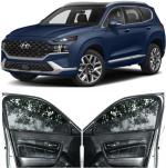 Able Sporty Car Magnetic Sun Shade Curtains with Zipper for Hyundai Santa FE New Set of 4 Pcs (2018 to Till Now Model)