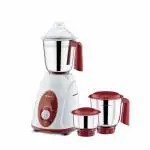 Bajaj Classic 750 Watt Mixer Grinder, 3 Jars, White and Maroon
