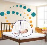EasyFold Net BABY TENT WHITE BLUE POLYESTER FOLDABLE MOSQUITO NET ( 32 X 32 INCH )