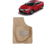 Kingsway 4.5D 5D Car Floor Foot Tray Mats for Honda Civic 2019 Onwards Model, Beige Color, Top Notch PVC, Complete Set of 3 Piece