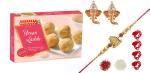 Feastive Celebrations Bikanervala Besan Laddu With Shivling Rakhi, Pair Of Ganesha Soan, Pooja Rakhi, Kesar, Chawal (Set Of 4)