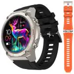 Ciberer Beyond 3 with 1.43 Ultra HD AMOLED Display (466x466 pixels, 1000 NITS), Bluetooth Calling, 14 Days of Battery (400 mAh), Waterproof, 300+ Watch Faces, Military Grade Rugged Smartwatch for Men (Silver)