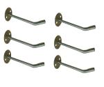 Q1 Beads Silver Stainless Steel Wall Mount Display Hook Hanger - 6 inch (pack of 6)