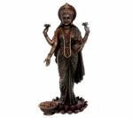 Idol Collections Brown Porcelain Cold Cast Bonded Standing Lakshmi, 12 X 10 Inch