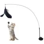 Qpets Cat Toys, Cat Teaser Toy With Bell, Fixable Cat Interactive Toys With Suction Cup, Elastic Toys For Kittens, Persian Cat Toys And Feather Toys, Funny Cat Playing Toys For Indoor