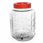 Pure Source India Glass Dispenser Mason Jar, Beer Dispenser, Drink Dispenser with Lid and Wide Mouth (Transparent) 15L