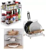 Buy KPT Kitchen Rack Steel Presents A Combo Pack Of Stainless Steel ...