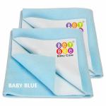 BeyBee Blue Waterproof Baby Bed Protector Sheet 70 cm x 100 cm (Set of 2)