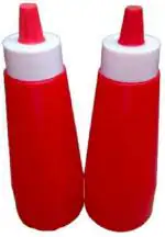 Zms Marketing Red Plastic Sauce Squeeze Bottle For Ketchup, 290 Ml (Pack Of 2)