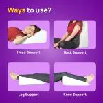 Frido White Foam Back Support Wedge Cushion Made With Cover, 20 X 7 X 20 Inch (Pack Of 4)