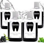 Habbits Teeth Whitening Natural Mouthwash- Charcoal & Spearmint (Pack of 4) (1 L)