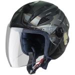 Steelbird SBA-6 7Wings Gravity Open Face ABS ISI Certified Helmet (Medium 580 MM, Matt Black Grey with Clear Visor)