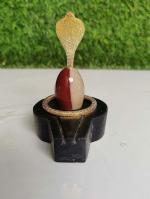 SHIVAM VASTU KALA SHIVLING ART Original Ardhanarishwar Narmadeshwar Narmada Stone Shivling Shiva Lingam Balaingam Shivlingam for Home Small Shiva LIng for Daily Worship with Narmada Stone Jaladhari & Brass Snake (Naag)