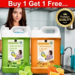 Bliss&Blush Dishwash Liquid Orange 5LTR & Green 5LTR Combo pack of 2| Organic Liquid Dishwashing Gel for Oil stains & Burnt Residues