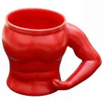 BonZeaL 3D Ceramic Red Glossy Body Shape Muscle Coffee Mug Tea Cup Set 320 ml