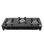 MACIZO Preto ISI certified with 1 Year Warranty Glass Manual Gas Stove (3 Burners)