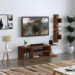 Anikaa Asher Engineered Wood TV Unit/ TV Stand/ TV Cabinet/ TV Entertainment Unit (Walnut) (Ideal for 60 Inch)(D.I.Y)