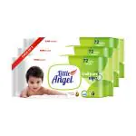 Little Angel Daily Care Super Soft Wipes,Aloevera&VitaminE,Non Lid,Pack of 3,72 count/pack (216 Wipes)