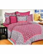 E Elma 104 TC Multicolor Printed Cotton Double Size Flat Bedsheets with Pillow Covers (285 x 235 cm) zn006