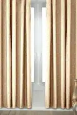 NEELA COTTON MILLS (P) LTD. BRILLIANCE COLLECTION WINDOW CURTAIN | LEAF PRINT | PACK OF 1 | GOLD | 5 FT, 250 GSM