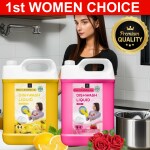 Bliss & Blush Dish wash Liquids Yellow 5Liter & Pink 5Liter combo Pack| Natural Dishwashing Liquid with Lemon Busters