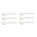 THE LITTLE LOOKERS White Baby Safety Lock with Push Button and Nylon Strap (Pack of 6)