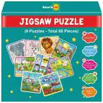 Smartokids Cardboard Jigsaw Puzzle Game Jumbo Combo for 2 To 5 Years Boys and Girls (Pack of 9)