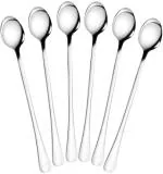 Stainless Steel 6 pcs Long Handle Spoon for Ice cream spoon , Iced Tea Spoon , Coffee Suitable for Tall Glass
