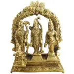 Idol Collections Golden Brass Ram Darbar Lord Rama Laxman And Sita Religious Idol