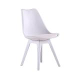qwqbuy Classic Smart Cafe Chair Kitchen & Dining Chair Office Chair with Tilting Mechanism, Comfortable Seat, and Revolving Heavy Duty Metal Base Ideal for Work from Home & Study (White)