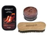 Shoeshine leather shoe polish (Brown), neutral shoe shiner, shoe polish brush (3in1 Value Pack)