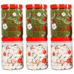 PEARLPET Printed Kitchen Container Storage Set , Plastic , Red , 1500 ML Set of 6 Pieces