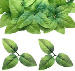 Bs Amor Green Bulk Rose Leaves Artificial Greenery Fake Rose Flower Leaves (30 Pcs)