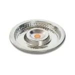 Fableart Stainless Steel Chip and Dip Platter Tray for Snacks and Sauces- Hammered Design; 30cm Diameter