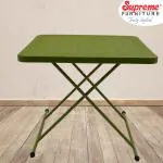 Supreme Furniture Dine Foldable, Square Plastic Table, Suitable for Study, Indoor & Outdoor (Mehandi Green)