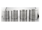 Nandani K Stainless Steel UBHA Canister (Pack Of 4) - Elegant Airtight & Leakproof with Hammered Design Container Set ( 15*18)