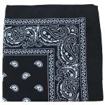 SHIVAAY Pack of 6 X Large Paisley 100% Cotton Double Sided Printed Bandana - 27 x 27 inches (Black)