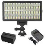 LRSA Bi-Color Dimmable LED Light LR-308 Pocket LED Slim for All DSLR Camera with Battery & Charger
