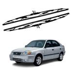 OE-PLUS Black Windscreen Wiper for Hyundai Accent, Viva Pack of 2 (20, 18 Inch)
