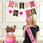 Zyozique Bachelorette Party Decorations Items - Banner, Cake Topper with Sash & Eye Glass (Pack of 4)
