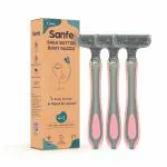 Sanfe Shea Butter Body Razor for Women's Hair Removal with New No Cut Technology| Pack of 2, Each box contain 3 Razor's | Comfortable Handle | Instant & Pain Free Remover | Protective Sleeve and Anti-Slip Grip