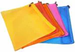 Bharja Multicolor Plastic A4 Size Waterproof Zipper Envelope Mesh Pouch (Pack Of 5)