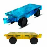 Braintastic 2 Cart Set Magnetic Tiles Building Block Constructing and Learning Toy for Kids