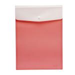 Eslee Transpaent Vertical Envelope File | Document Folder | Best for A4 Size | with Back Pocket | Snap Button Closure | Pink - Pack of 5 (ET281A4 Pink)
