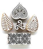 Reniq 2.0-Hhh Wooden Printing Block Stamps Hand Carved Printing Blocks Printing Blocks (Pack Of 5)