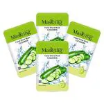 Masking Beauty Skin Glowing, Calming, Fairness, Natural Serum Facial Sheet Mask (Cucumber) Suitable for Women & Men Lyocell Mask Sheet Pack of 04