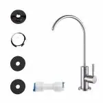 AMPEREUS Imported RO Faucet Tap for under-sink for All RO Water Purifiers, Stainless Steel Kitchen Sink Faucet Tap with Silver Finish for RO Drinking Water Filter, Silver Handle