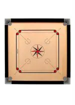 Rkp Brown Wood Carrom Board With Coins Striker And Powder, 26 Inch