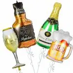 Party Propz Cheers Champagne Foil Balloon Set -4 Pcs
